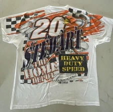 Vtg 90s Tony Stewart #20 Home Depot AOP NASCAR T-Shirt Men’s XL Chase Authentics