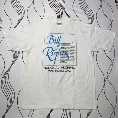 Vintage 90s Bill of Rights T Shirt Size Xl Hanes Single Stitch Made USA