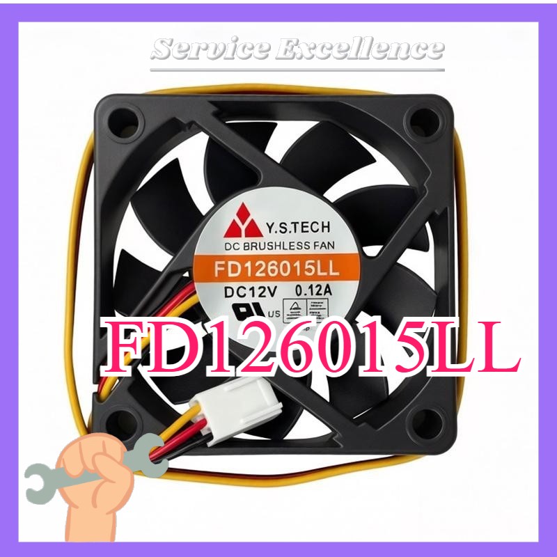 One New FD126015LL Cooling Fan 6015 DC12V 0.12A 6CM 3Pin Fast Shipping