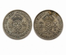 2 Silver Florin/ Two Shilling Coins George VI