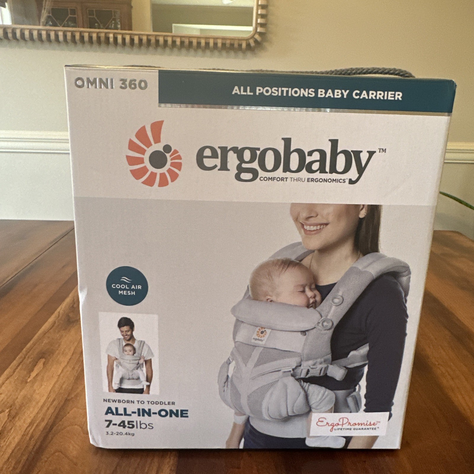Ergobaby Omni 360 All-In-One Cool Air Baby Carrier Pearl Grey - NEW