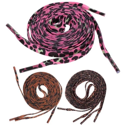 3 Pairs Schnürsenkel Leopardenmuster Für Wanderschuhe Accessoires Ersatz - Bild 1 von 4