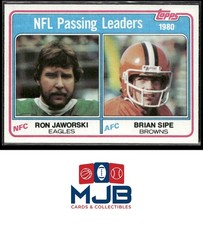 1981 Topps 1980 Passing Leaders (Ron Jaworski / Brian Sipe) LL #1