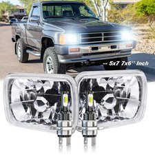 Pair For 1986 1987-1995 Jeep Wrangler Yj 7x6 Headlights Hilo Beam 6000k H6054