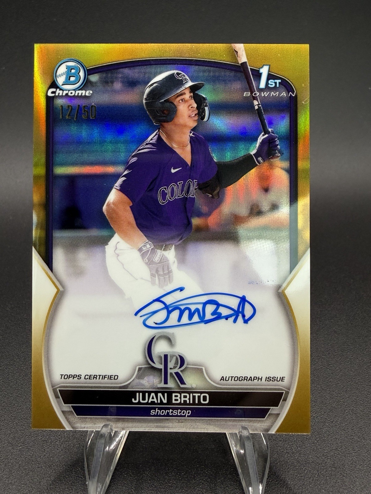 2023 Bowman #CPA-JBO Juan Brito Chrome Prospect AUTO Gold Refractors #/50