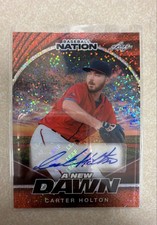Carter Holton 2025 Leaf Baseball Nation New Dawn Autographs #NA-CH1 Orange /4