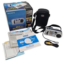 Sony Cyber-Shot DSC-P51 Digital Camera 2MP 6X Box Accessories Tested/Working Vtg