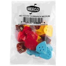 Herco Flat Thumbpicks - Medium - 24 Pack