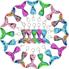 20 PCS Glitter Mermaid Tail Keychains for DIY Projects and Crafts