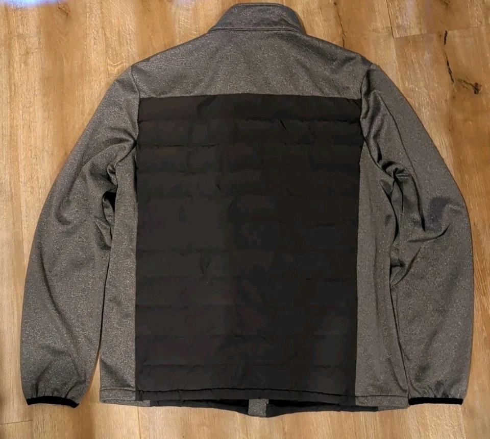 32 Degrees Heat Hybrid Puffer Jacket Mens Medium Gray Full Zip Lightweight - Image 2 of 4