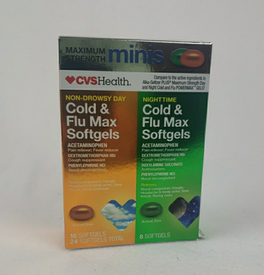 #ad CVS Health Cold And Flu Max Minis Softgels 24ct Cold amp; Flu Max Relief $14.92