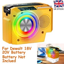 For Dewalt 18V Battery 15W Blue-tooth Cordless Stereo Speaker 32GB w USB Type-C