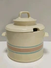 Vintage McCoy Pink & Blue Striped Soup Tureen With Lid USA 0164