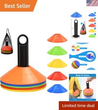25/50/100pcs Disc Cones, Agility Soccer Cones with Carry Bag and Holder, Socc...