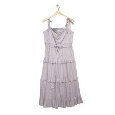 Ulla Johnson Lune Dress Thistle Lilac  Size 12, Tiered Cotton Poplin Midi, NWT