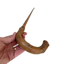 Vintage Bentwood Cane Walking Stick 36 Solid Wood Natural Style Metal Tip