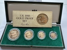 1980 Proof Gold Sovereign 4 Coin Set Boxed With COA