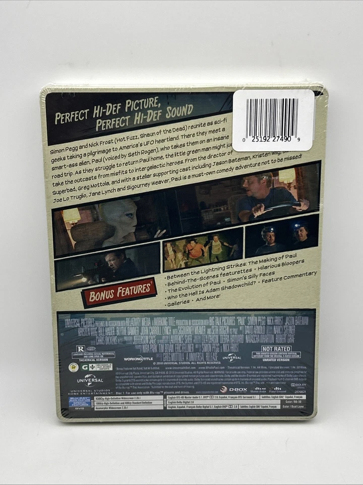 Paul: Unrated Steelbook Limited Edition (Blu-Ray & DVD 2013) New Sealed - Image 2 of 4