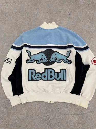 Vintage Red Bull Racing Biker Jacket Sweatshirt Motul Ducati Patches Y2K Hype image 15