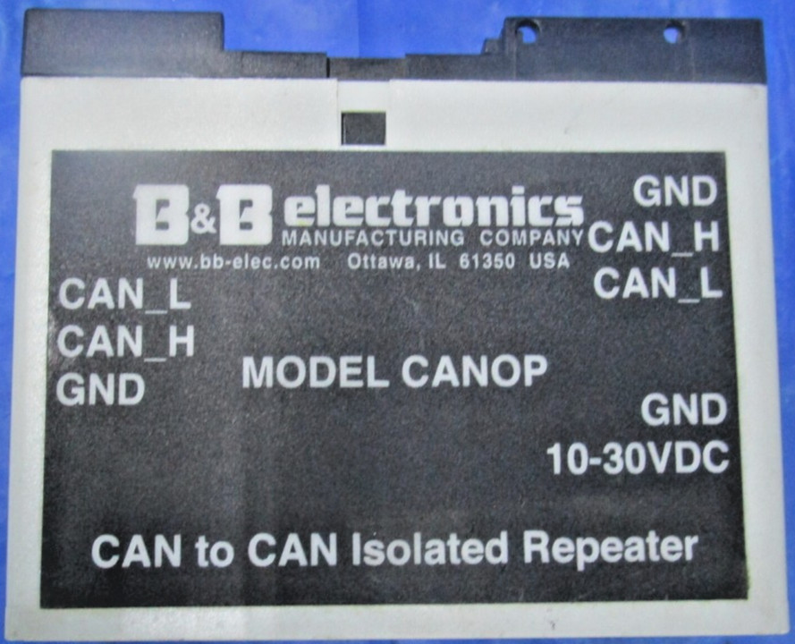 B&B Electronics CAN Optical Isolator/Repeater CANOP Screw Terminal Blks DIN Rail