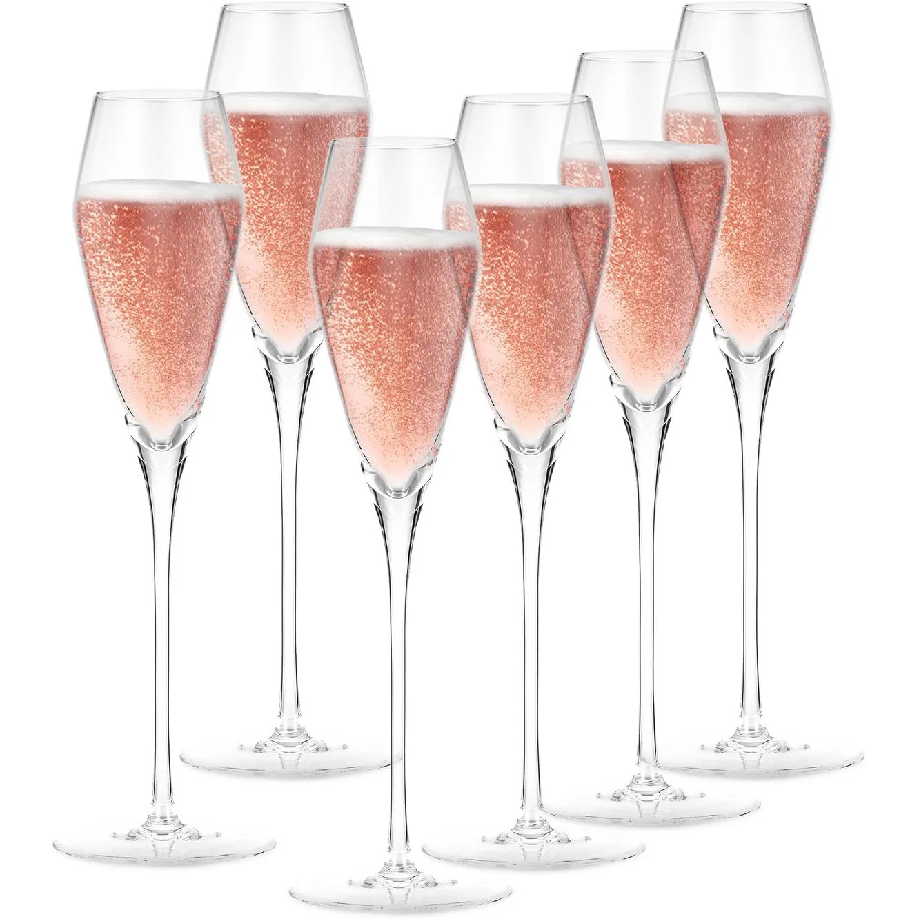 Berkware Premium Long Stem Crystal Clear Champagne Flutes Set
