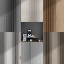 Wooden Slat Panelling Wallpaper 3D Effect Wood Panel Stripe Home Room Wall Decor