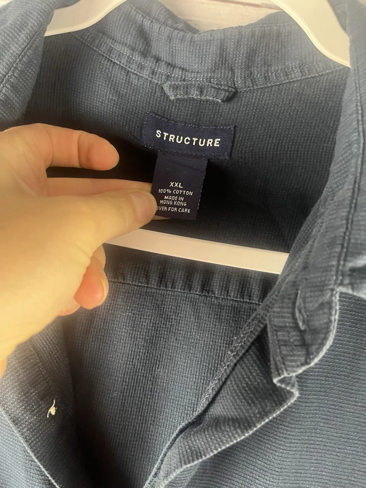 Structure Shirt Men's XXL Blue Short Sleeve Casual 100% Cotton - Image 3 of 4