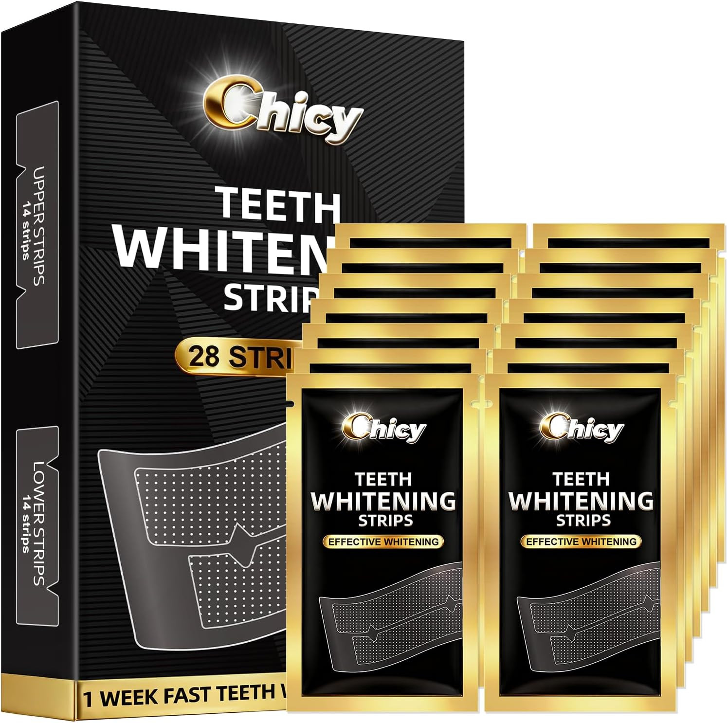 Teeth Whitening Strips 14 Treatments - Enamel-Safe & No-Sensitivity & No-Slip Wh