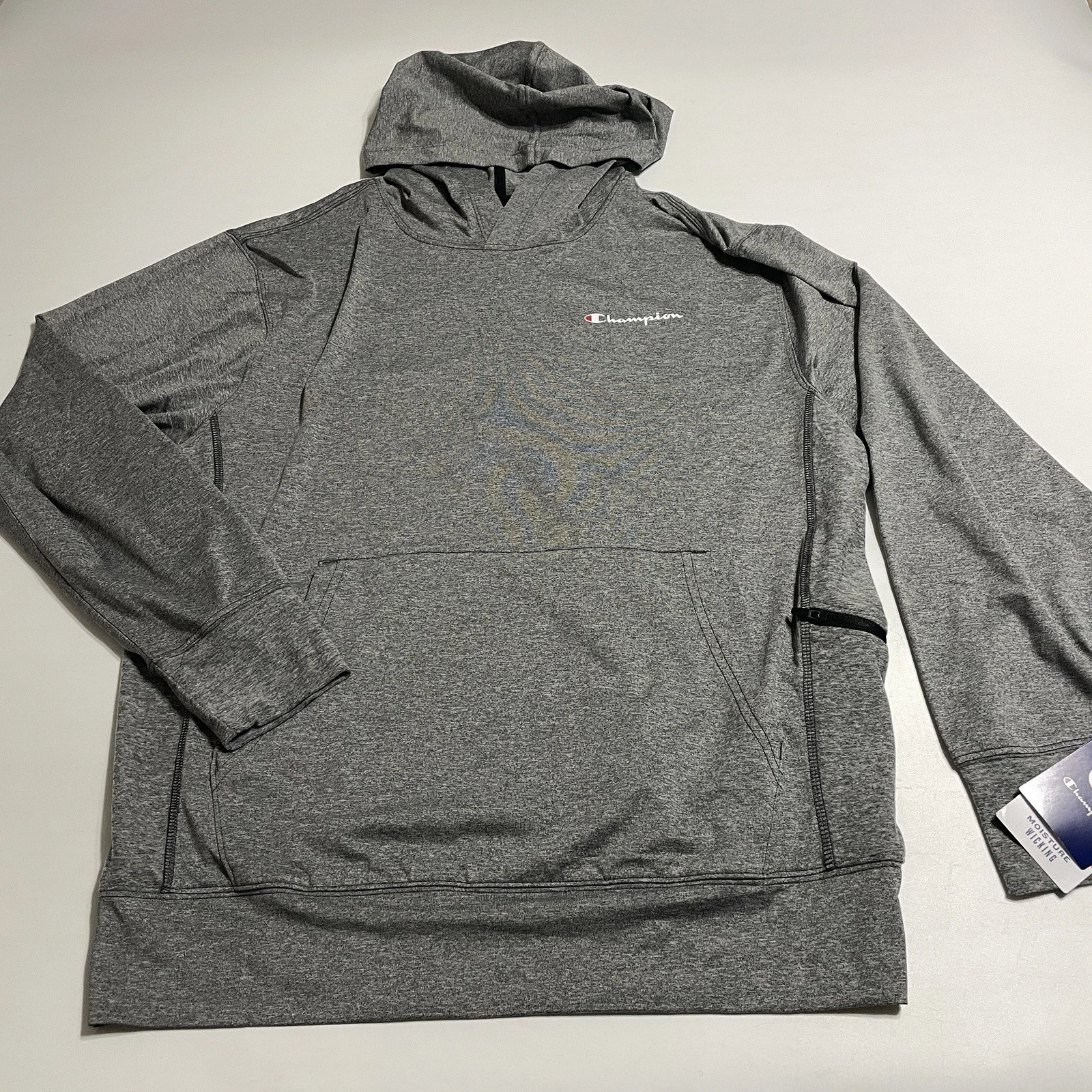 Columbia LS Gray Hood Wicking Performance Pullover Shirt Mens M NWT