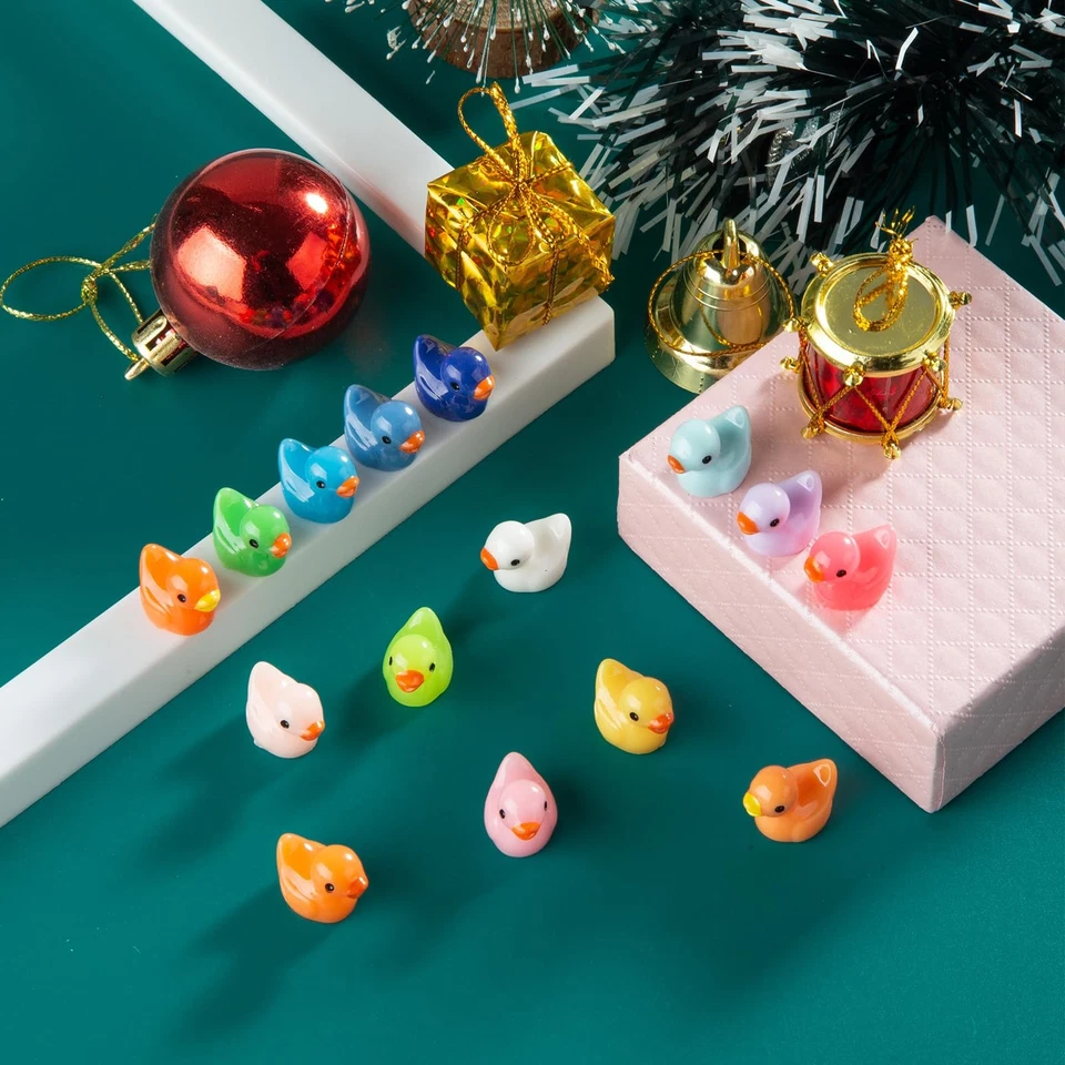 200 pcs Mini Ducks 20 Colors Resin Dollhouse Decor Fairy Garden Aquarium Gifts - Image 3 of 4
