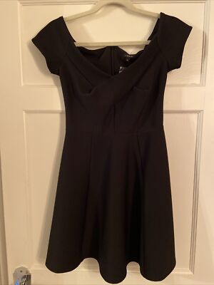 River Island Ladies Urban Black Skater Bardot Midi Size 10