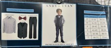 Andy  Evan Boy's 3-PC Pant Shirt Vest SET MISSING BOWTIE GREY WHIT PLAID 3T NWT