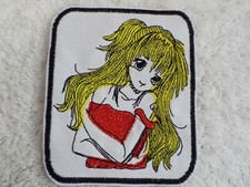 Anime Girl Yellow Hair 4-3/4" Embroidery Iron-on Patch E6 