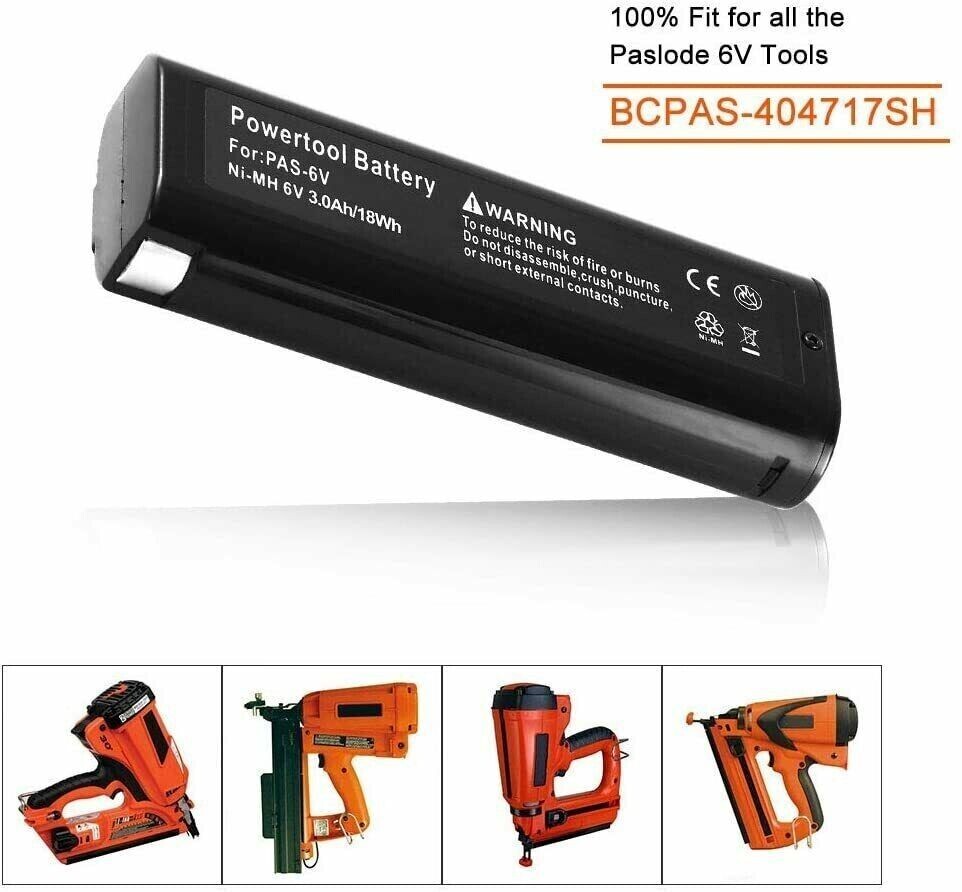 Shentec 4000mAh 6V Battery For Paslode Tools - Ni-MH Replacement For Multiple Paslode Models