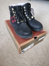 Timberland Boots 6 inch Black Gold Shearling GS Kids Youth Junior TB0A433R 001