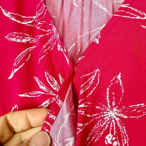 Old Navy Maxikleid mit Bindegürtel Blumen Gr. XXL Neu mit Etikett rosa tropisch leicht - Bild 6 von 9