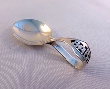 Vintage Sterling Curved Handle Baby Spoon-"Baby" Handle