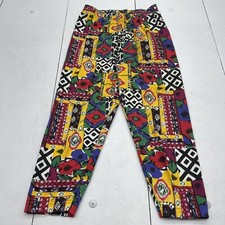 Vintage ATIVo Printed Multicolor Funky Pants Womens Size Small