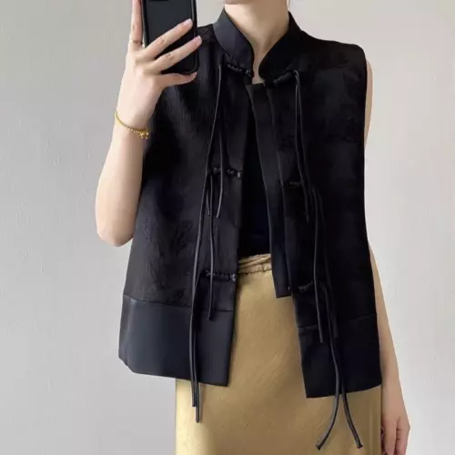 Retro Chinese Lady Ethnic Gilet Tank Vest Tang Suit Cheongsam Loose Top Cardigan - Picture 3 of 20