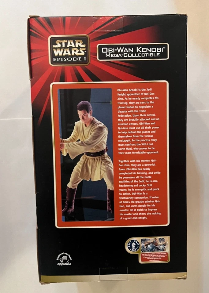 Figura de acción Star Wars Episodio 1 Obi-Wan Kenobi mega coleccionable 12 pulgadas de alto Foto 4 de 4