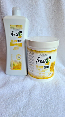 BIOKERA SALERM FRESH YELLOW SHOT SHAMPOO AND MASK LITER SIZE 1000Ml each