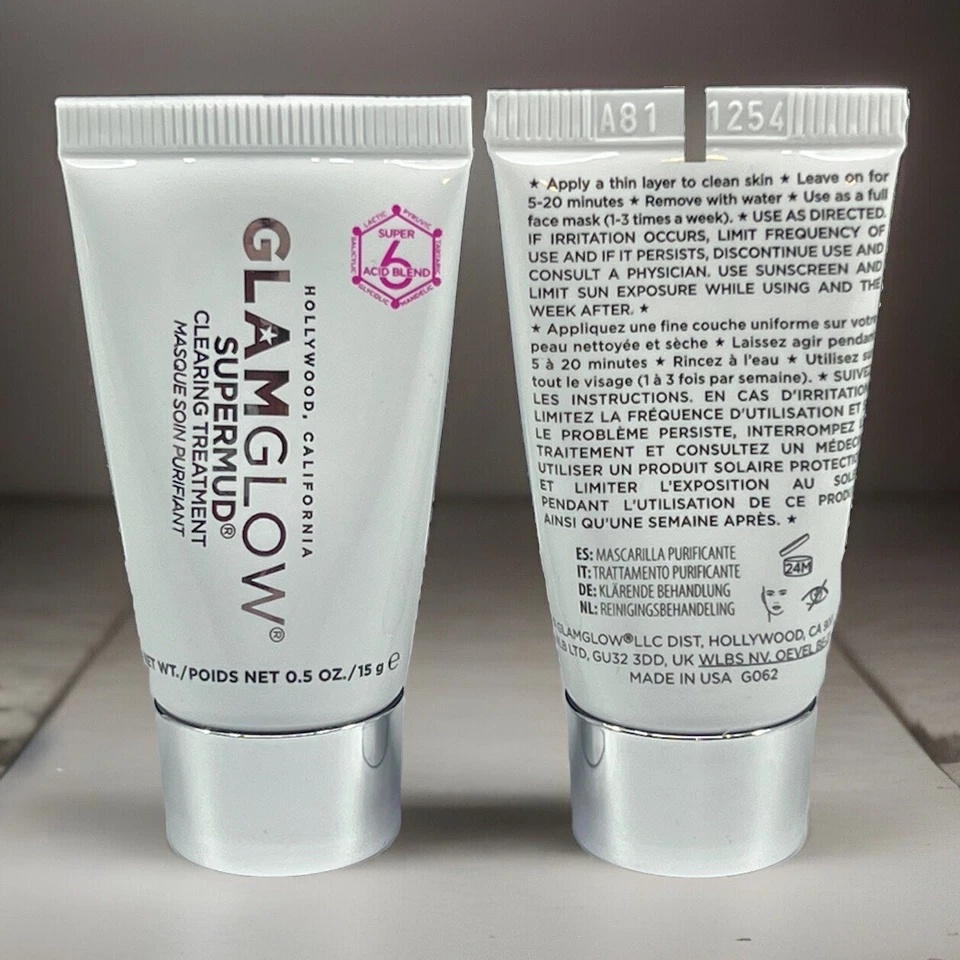 GLAMGLOW Supermud Clearing Treatment Mask .5oz New Factory Sealed Travel Size X1 - Image 2 of 4