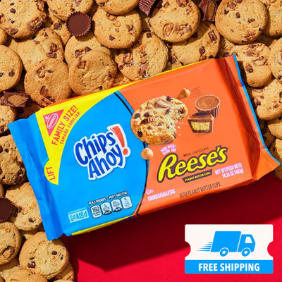 CHIPS AHOY! Reese S Peanut Butter Cup Chocolate Chip Cookies, Family Size, 14.25