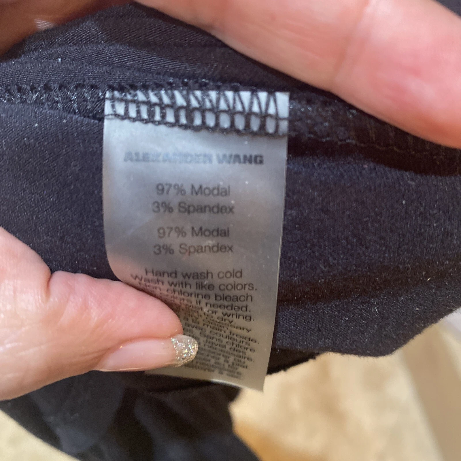 Abito rusch T Alexander Wang nero manica corta taglia XS