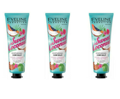3x Eveline Cosmetics Handcreme-Sweet Coconut Handbalsam,50ml NEU