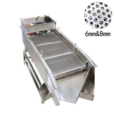 6mm&8mm Double Layer 110V Screen Stainless Steel Linear Vibrating Screen 80W*2