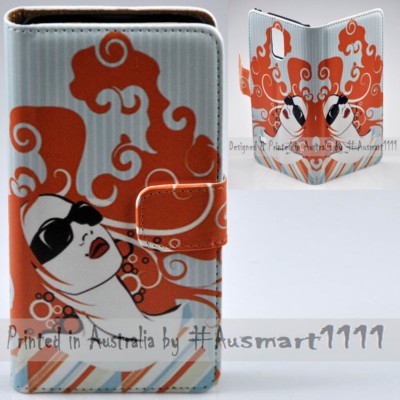 For Samsung Galaxy Note Series Lady Vector Print Wallet Mobile Phone Case Cover