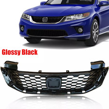 Fit 2013-2015 Honda Accord Coupe Bumper Upper Grille Glossy Black 71121t3la01