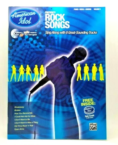American Idol Presents, Vol 5 Rock Songs piano vocal chords, Book And Cd Book 