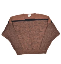 Vintage Lily Chao Sweater Womens 40 L Mohair Blend Brown Oversized Pullover